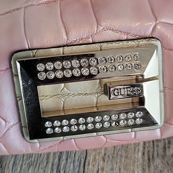 Guess vintage 90s satin boudour mini clutch bag in faux crocodile leather - Picture 11 of 15